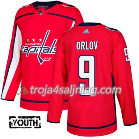 Washington Capitals tröja Dmitry Orlov 9 Röd 2017-2018 Adidas Authentic - NHL Tröjor Barn